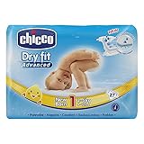 Material suave y delicado Chicco DryFit - Pack de 27 pañales ultra absorbentes para recién nacido, talla 1, 2-5 kg
