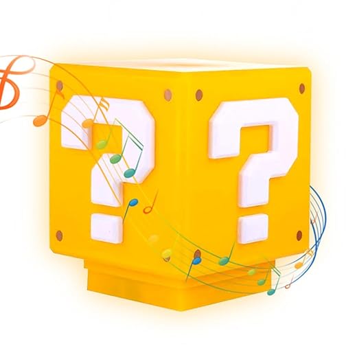 XEERUN 3D Icon light Night Lights von Mario, 2024 Upgrade Mario WüRfel Lampe, 3D Fragezeichen dekorative Ornamente Mit Spiel-Soundeffekten für Geburtstag Geschenke, Kinderzimmer Dekoration
