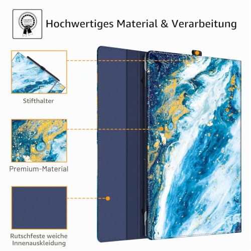 Fintie Hülle für 15.6 Zoll Samsung Galaxy Book 5 360,Galaxy Book 4/Book4 Edge - Premium Folio Schutzhülle mit Dokumentschlitze, Meeresblau – Ansicht 3