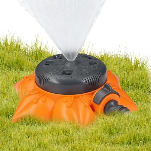 Aspersor para patio – 8 modos de riego de césped resistente, herramienta de riego de precisión multipatrón, pulverizador ajustable para césped y jardín, riego doméstico y granja, equipo al aire libre