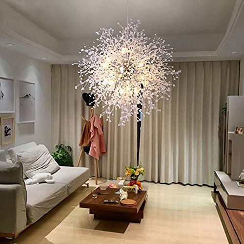 image for GDNS Chandeliers Firework LED Light Stainless Steel Crystal Pendant Li