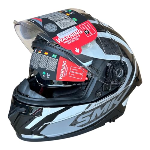 Image of SMK Typhoon RD1 Full Face Helmet, Dual Visor, ISI DOT & ECE 22.06 Certified