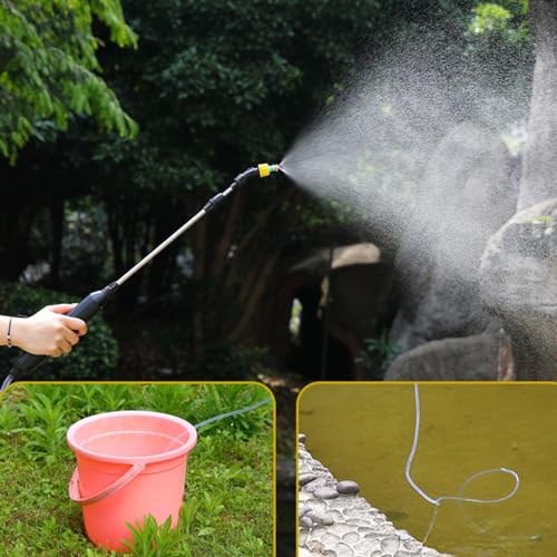 Elektrischer Sprühkopf für den Garten, automatische Zerstäubung, für Bewässerung und Reinigung, breites Anwendungsspektrum, wiederaufladbar über USB (3 Meter Schlauch)