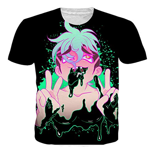 OPCOLV Camiseta para Hombre Gráfico 3D Ahegao Girls Anime Funny Chic Camisetas de Manga Corta Camiseta de Hip Hop Camiseta Superior para Hombres