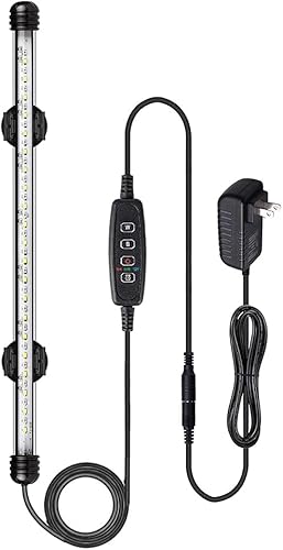 VARMHUS Luz LED sumergible para acuario, luz de tanque de peces con temporizador función de atenuación automática de encendidoapagado, 3 modos de