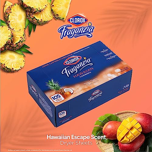 Clorox Fraganzia Fabric Softener Dryer Sheets, Hawaiian Escape, 105 Count - image 2