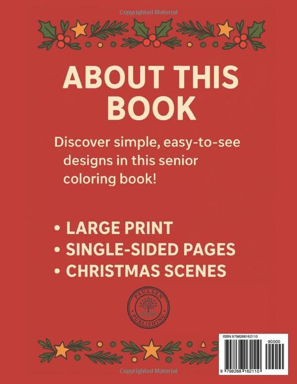 Image secondaire de Livre de Coloriage de Noël en Gros Caractères pour Seniors