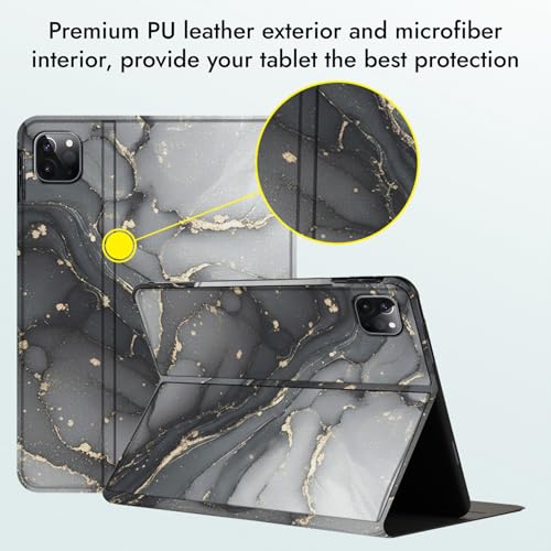 Image of Robustrion Case Cover for iPad Air 11 inch M4 / M3 / M2 (2024 /2025) / iPad Air 5th Generation Cover / 4th Gen 10.9 inch with [Pencil Holder Right Side] [Auto Sleep Wake] Folio Cover Case - Ocean Black