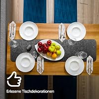 shinfly Tischläufer Filz,100x30cm Moderne Tischläufer Abwaschbar – Ansicht 6