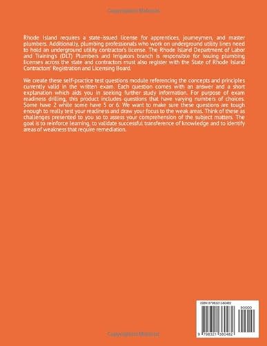 Rhode Island Journeyman Plumber License Exam Review Questions and Answers