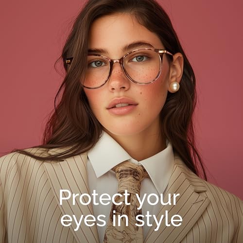 Image of Gaoye Round Blue Light Blocking Glasses - 3 Pack | UV400 Protection, Round TR90 Frames, Metal Arms, Matching Soft Case, Black + Tea Leopard + Transparent
