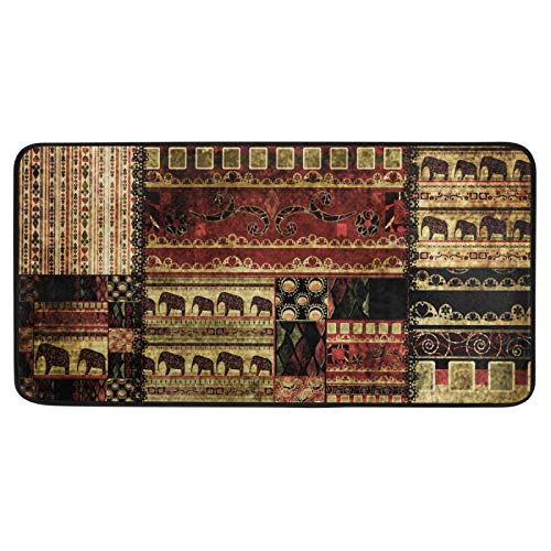 Kitchen Rug Mats 39 X 20 Inch African Pattern Soft Doormat Bath Rugs Runner Non-Slip for Home Decor