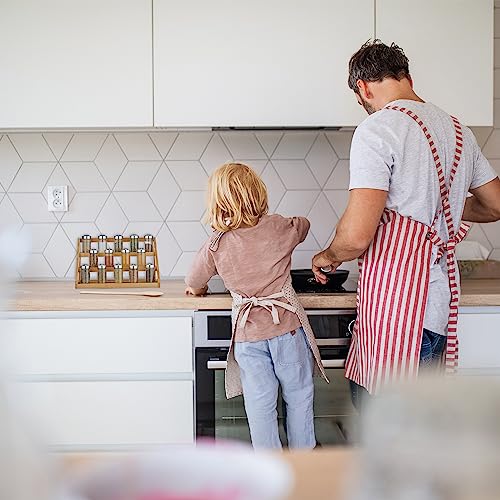 Relaxdays Portaspezie da Appoggio, Organizer Cucina, 3 Gradini per Spezie, 23x25,5x15,5 cm, Spice Rack, Bambù, Naturale - immagine 4