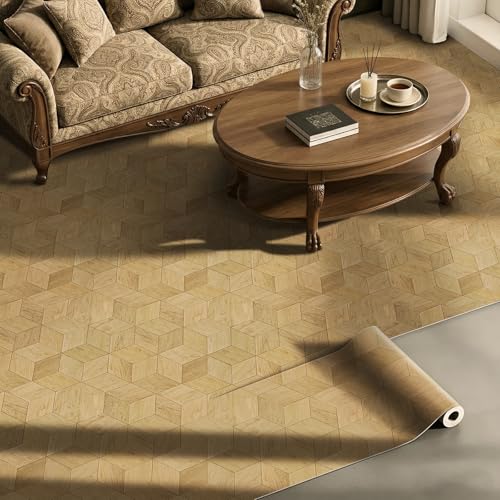 Textured Non-Slip Vinyl Wood Floor 236" X 15.7" Peel &amp; Stick for Bathroom
