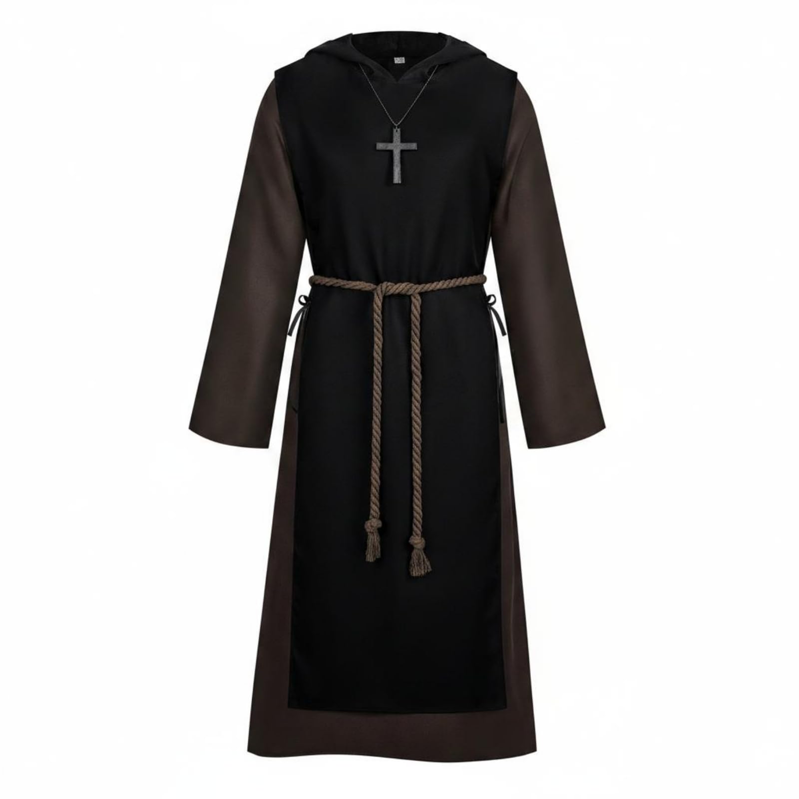 Mantello Halloween Costume Robe Tunica Cappuccio Veste Cappotto con Taglio Ampio E Drappeggio Lungo in Spandex per Carattere Drammatico in Luce Bassa