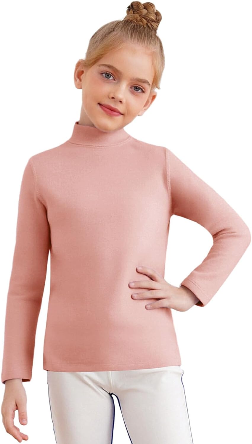 YiZYiF Youth Girls Compression Thermal Shirt Fleece Lined Base Layer Tops Winter Tees Long Sleeve Undershirt