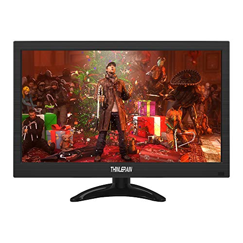 Thinlerain 13.3 inch Small PC Monitor 1366x768 Mini LED Monitor with HDMI VGA AV BNC USB Intput, for Fire Stick Computer Xbox Ras pi, Built-in Speaker