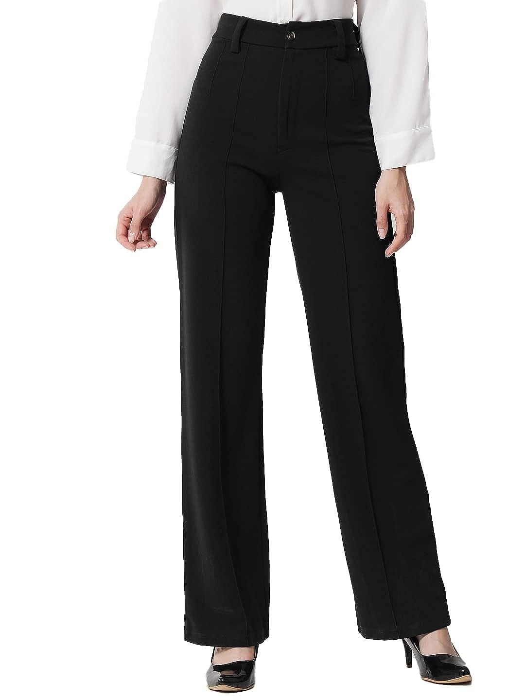 DEVI CREATION Women Solid Regular Fit Viscose Rayon Trousers | High-Waisted Pant | Casual Office Straight Trouser | Perfect for Every Occasion