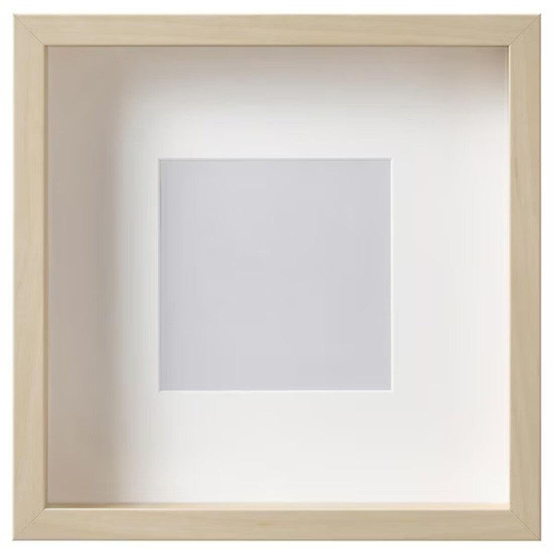 IKEA SANNAHED - Marco de fotos cuadrado 3D profundo, efecto madera de abedul claro, 25 x 25 cm (13 x 13 cm con alfombrilla), pared/independiente, juego de 2