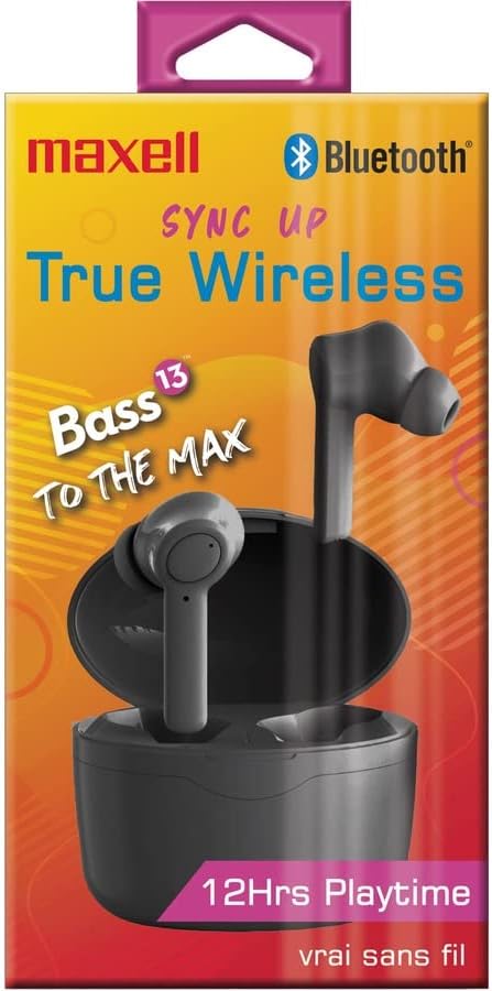 Maxell Sync Up True Wireless Earbuds in packaging