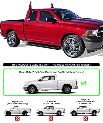 Estribos negros APS para Dodge Ram 1500 Quad Cab miniatura 2