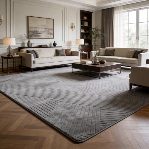 Tapete moderno geométrico 5x7 gris lavado