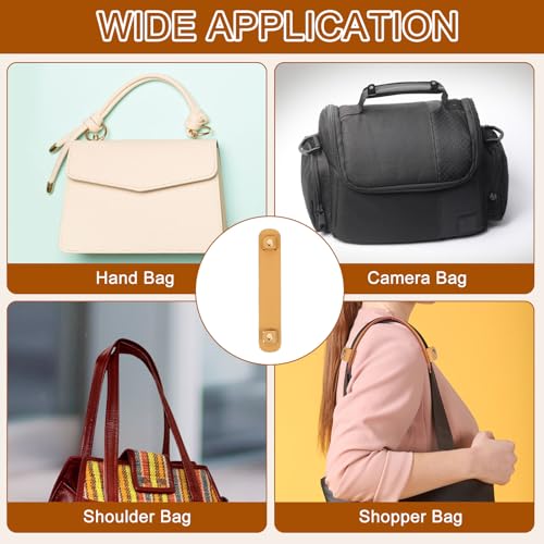 Image of uxcell 2 Pcs 8.98x1.69 Inch Leather Shoulder Strap Pad, Detachable Non-Slip Strap Covers for Tote Bags Backpacks Handbags, Beige