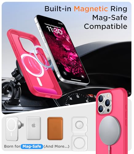 Image of Magnetic Compatible with iPhone 15 Pro Max Case, [Built-in Invisible Kickstand][Compatible with MagSafe][Military Grade Shockproof] Slim Translucent Matte Phone Case for iPhone 15 Pro Max 6.7 inch