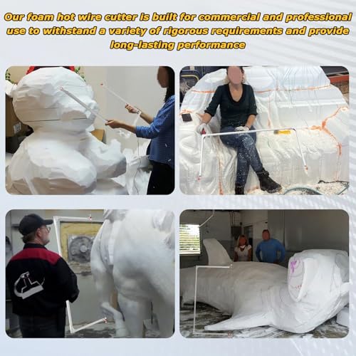 Adjustable 4FT Hot Wire Foam Cutter with Adjustable Multi-Heat Power Supply, Foam Wire Cutter with Extra Cutting Blades, For Styrofoam/EIFS/XPS/EPS - Image 4