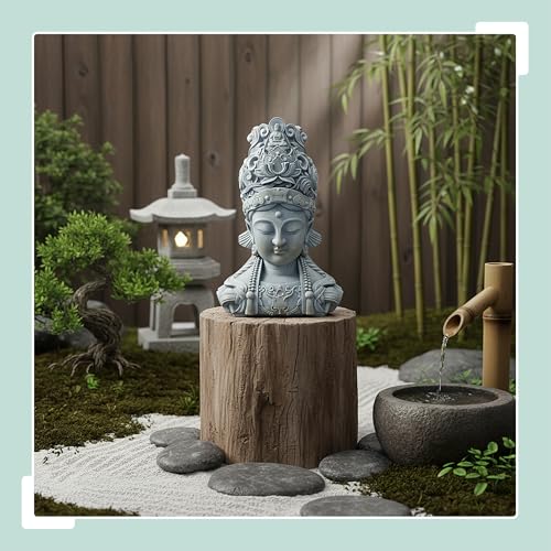 Buda Zen resistente a la intemperie y heladas para exterior gris 4