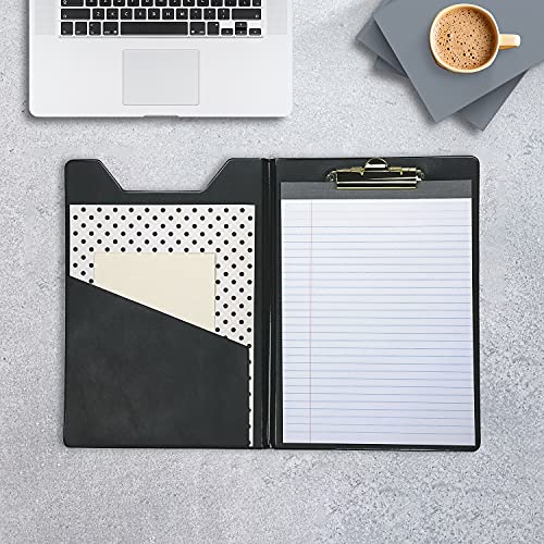 Samsill 71410 Value Padfolio Heavyweight Sealed Vinyl Brass Clip Inside Front Pocket Black #TOP3