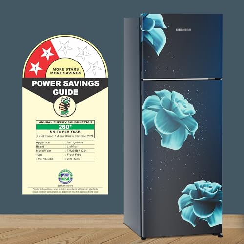 Image of Liebherr 269L 2 Star inverter, Hot to Cool, Pocket Handle, Frost Free Double Door Refrigerator, 20 Years Warranty on Compressor, Freezer 51 L, Vegetable Organiser, Blue (2024 Model)