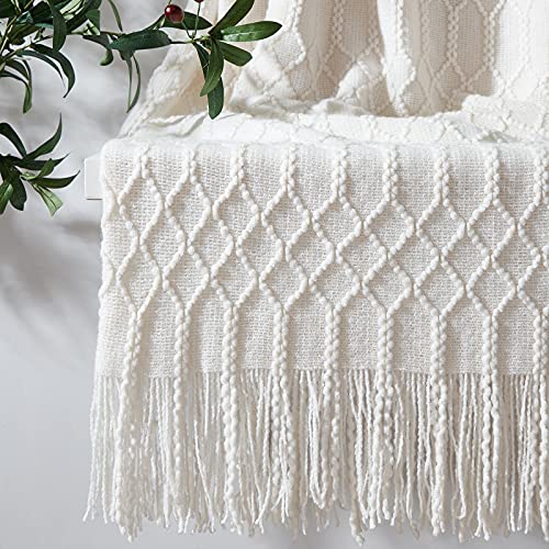 KASYLAN 100% Acrylic Knitted Throw Blanket Textured Solid So