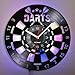 Viiluuxr LED Leuchtend Vinyl Schallplatten Uhr Led-Streifen Darts Designs Kunsthandwerk Bars K&uuml;che Spielzimmer Deko Geschenke f&uuml;r Dartbegeisterte, Nachtlicht Leuchtendes Ambiente Wanduhr.(Farbenfroh)
