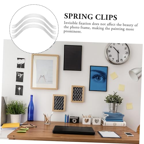 Image of HAPINARY 50pcs Invisible Corner Brackets for Picture Frames Spring Clips for Backing Framing Tools for Photos Drawings and Posters Smooth Wear-Resistant Clips