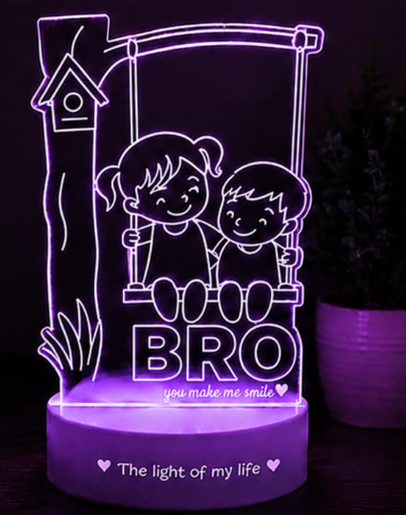 Image of by Pepperfry Raksha Bandhan Gift for Brother | Rakhi Gift for Bhai | Decorative Multicolor LED Lamp | Energy Efficient Light for Bedroom Home Office Study Room