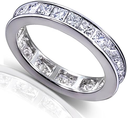 Kobelli Princess Diamond Eternity Band 3 carat (ctw) in 14K Gold