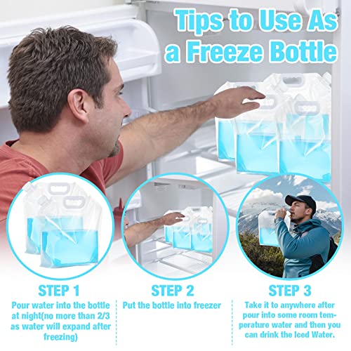 Zubebe 20 Piezas Bolsas de Contenedores de Agua Plegables de 1.3 Galones miniatura 4