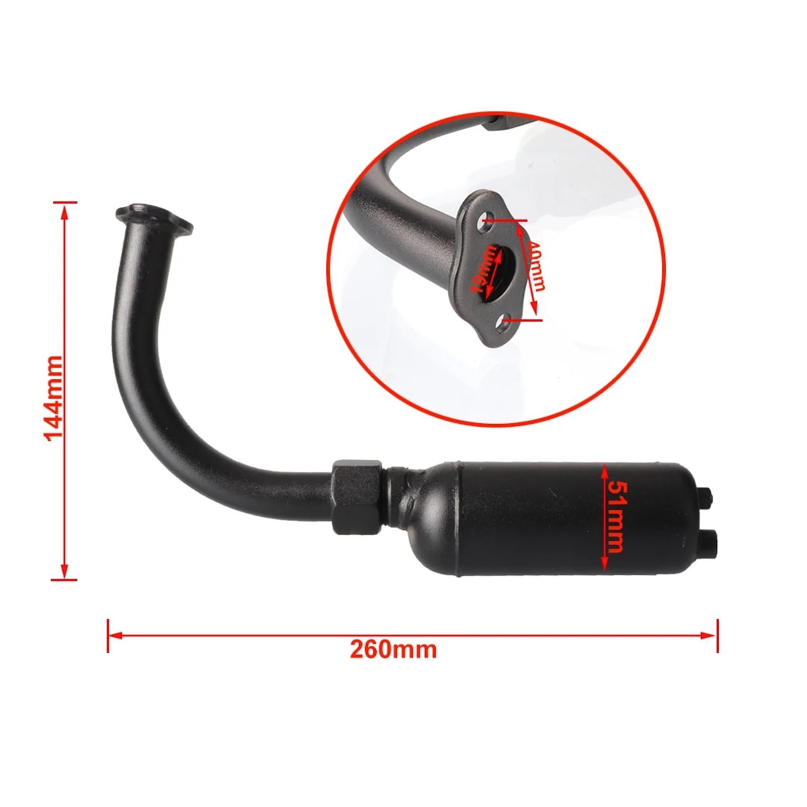Motorrad Auspuff Schalldämpfer Für 49cc 60cc 66cc 80cc 100cc 2 Takt