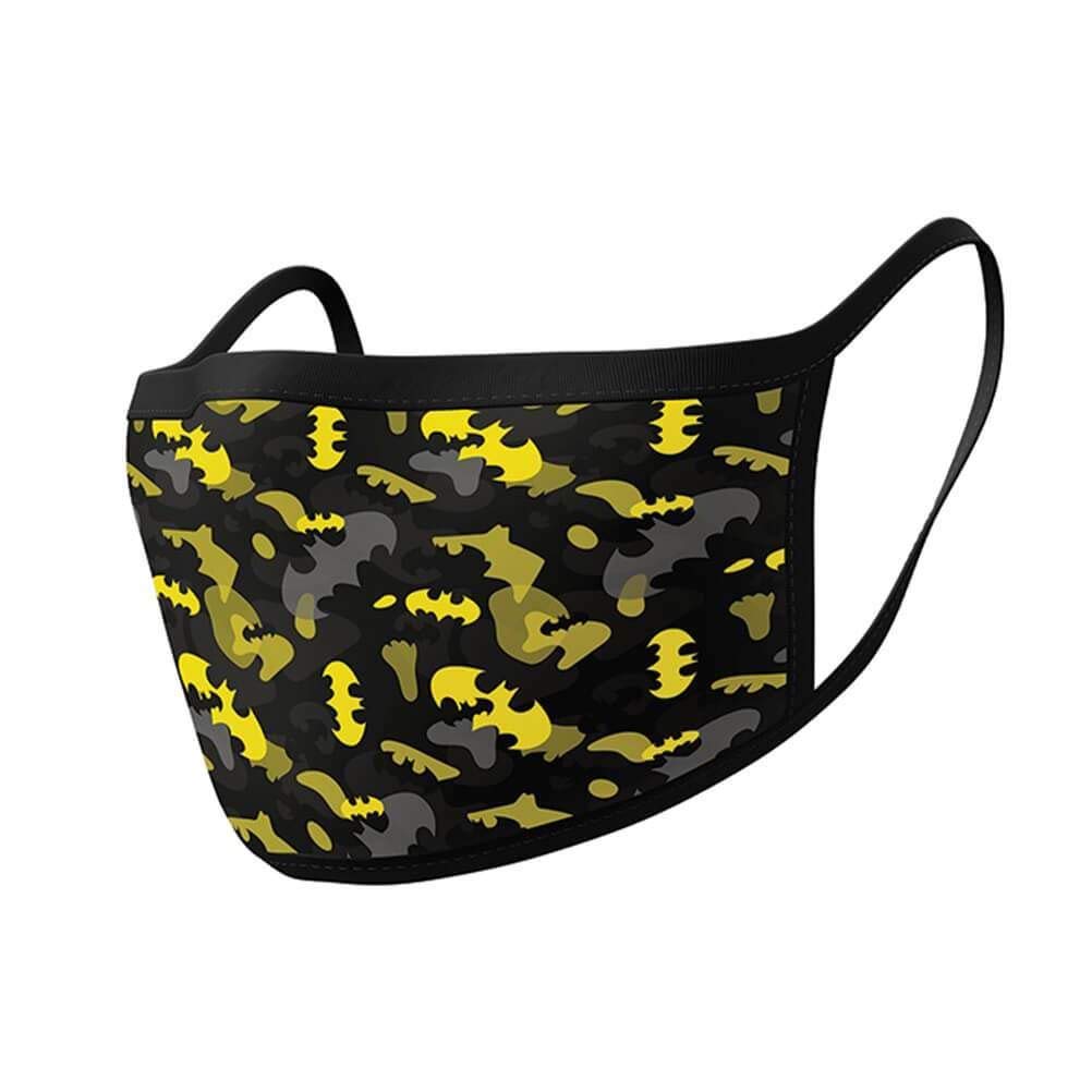 Pyramid International Batman Camo Yellow Face Mask Covering, Black, Adult, Twin Pack (2), GP85578