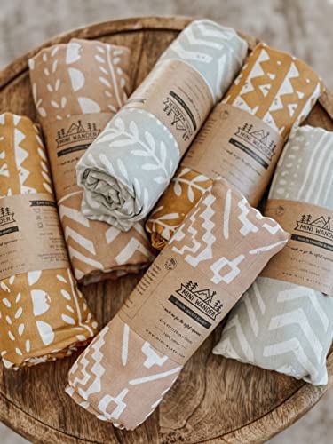 Image of Mini Wander Swaddles for Newborns Muslin Swaddle Blankets - Breathable Soft Gender Neutral Receiving Blanket Baby Essentials | 47 x 47 Cotton - (Tapestry (Maple Sugar)