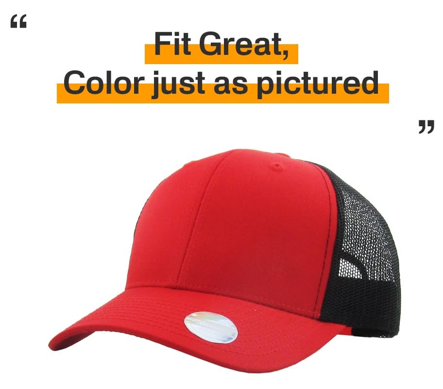 Image of Classic 6 Panel Cotton Twill Mesh Trucker Cap Hat Adjustable Snapback Hat