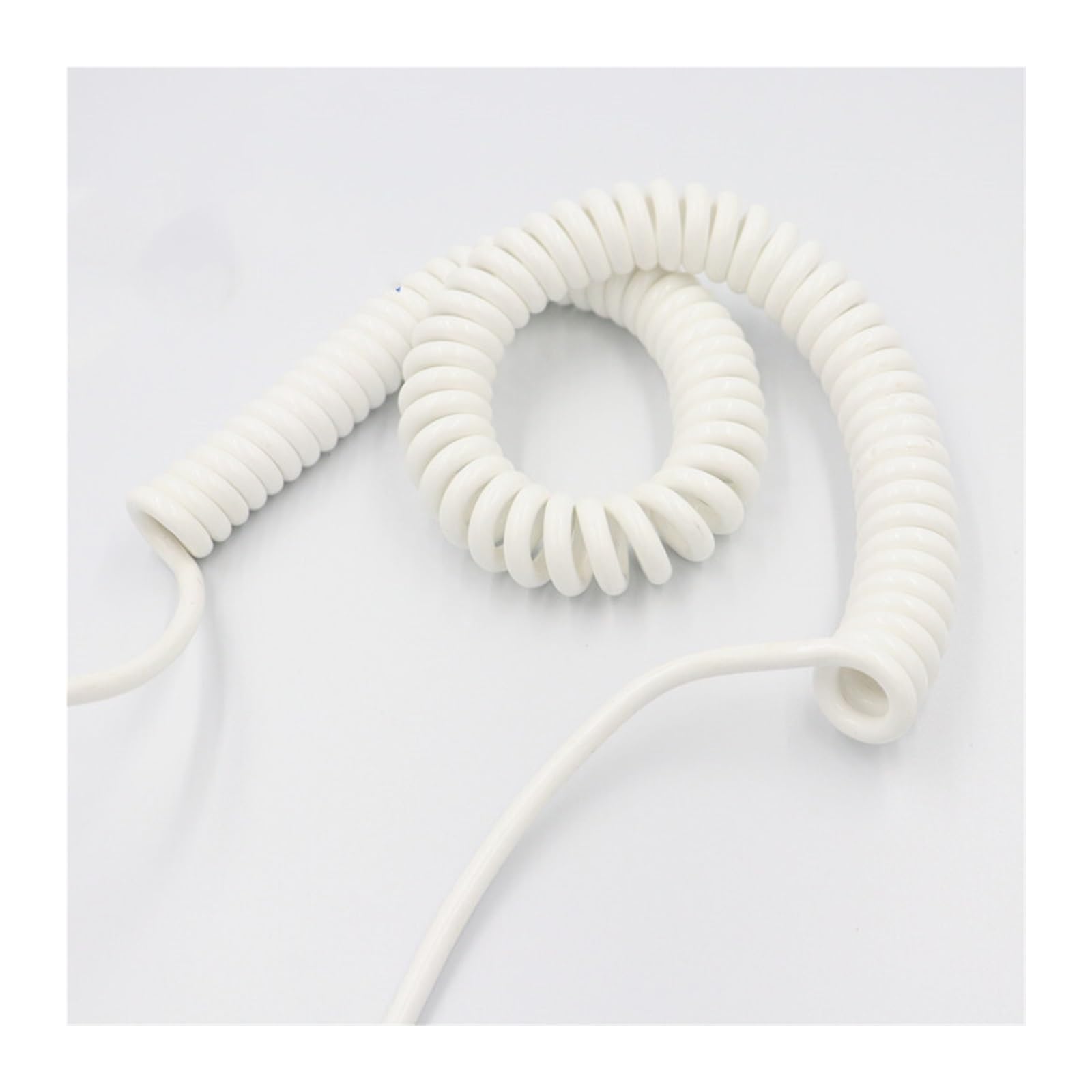 Cable espiral blanco 8 núcleos 26 AWG 0,15 mm | Cable telescópico flexible for cableado electrónico y aplicaciones generales.(Stretch 5 meter)