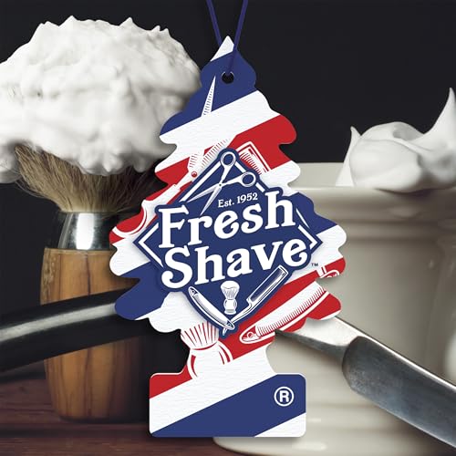 Image of LITTLE TREES Car Air Freshener | Hanging Tree Provides Long Lasting Scent for Auto and Home | 24 Air Fresheners |Fresh Shave