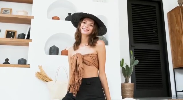 Visera de paja de ala ancha transpirable para mujer miniatura 7