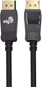 Cabo DisplayPort Premium Para Alta Performance, Suporta 8K, UHDTV, Versão 1.4V, 240Hz, Ultra High Speed 32,4Gbps, 2 Metros, Preto, DP1420, ELG