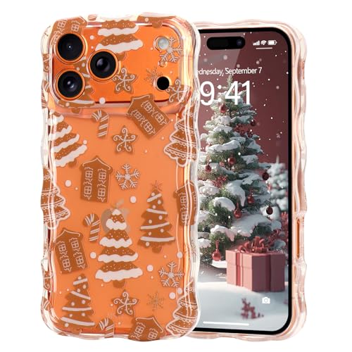 L-FADNUT Christmas Phone Case for iPhone 17 Pro Max Wavy Clear,Candy Cane