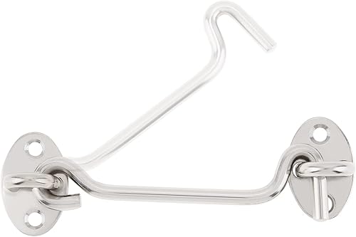 Miniatura 3 de HOJLKLD Paquete de 2 pestillos de puerta de granero de 4 pulgadas, gancho de puerta de privacidad y pestillo de puerta de acero inoxidable con