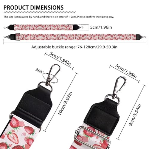 Image of Coldinair Strawberry Purse Strap Wide Shoulder Strap Guitar Strap for Purse Replacement and Adjustable Crossbody Bag Straps Handbag Crossbody Bags Shoulder Bags
