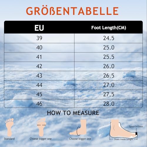 Bravover Winterstiefel Herren Schneestiefel Winterschuhe Warm Gefüttert Wanderschuhe Stiefeletten Rutschfest Reißverschluss Trekkingschuhe Stiefel Men Outdoor Wanderstiefel Leichte Boots Schwarz EU43